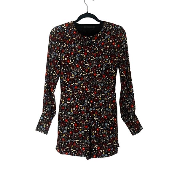 Zara Trafaluc Shorts Romper Size XS Jumpsuit Long Sleeve Floral Multicolor - Picture 3 of 11